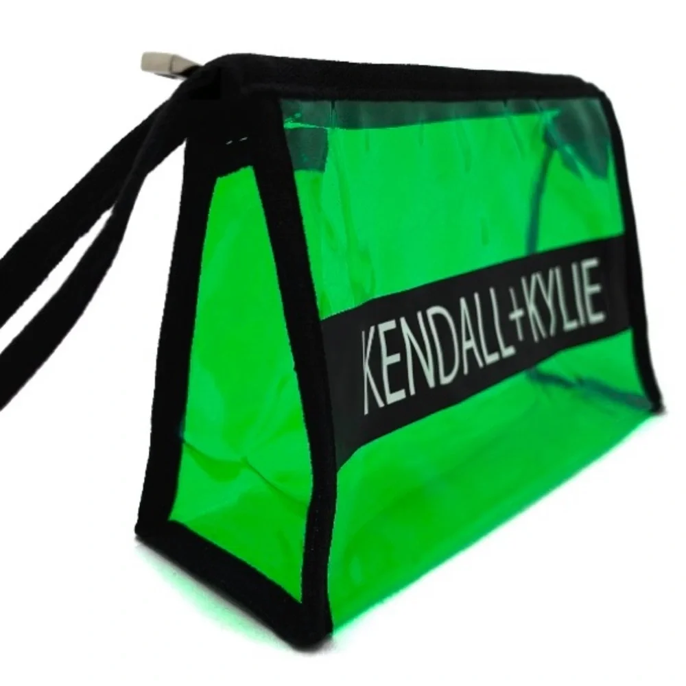 Kendall + Kylie Green Transparent Pouch. NWOT.